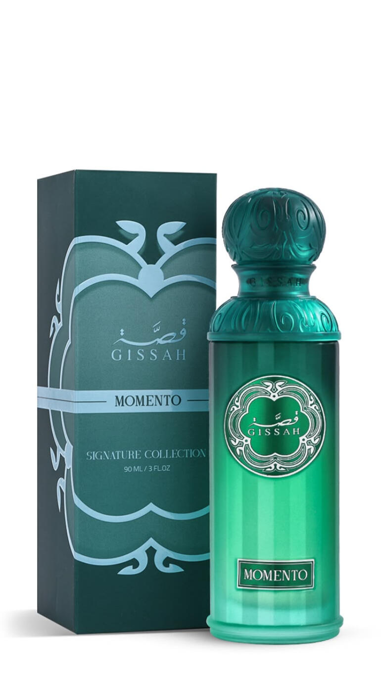 GISSAH Momento Family Woody • Aromatic Occasion Day & Evening Season All Seasons Longevity Exceptional Projection Strong Olfactory Notes Top Bergamot • Grapefruit • Pink Pepper Heart Lavender • Cedarwood • Sage Base Amber • Patchouli • Musk • Sand