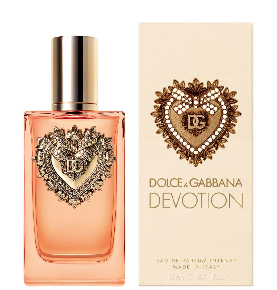 Devotion Eau de Parfum Intense Family Bright • Gourmand Occasion Evening • Special Occasions Season Autumn • Winter Longevity Exceptional Projection Strong Olfactory Notes Top Hazelnut Heart Orange Blossom Base Vanilla Signature Rich, addictive a